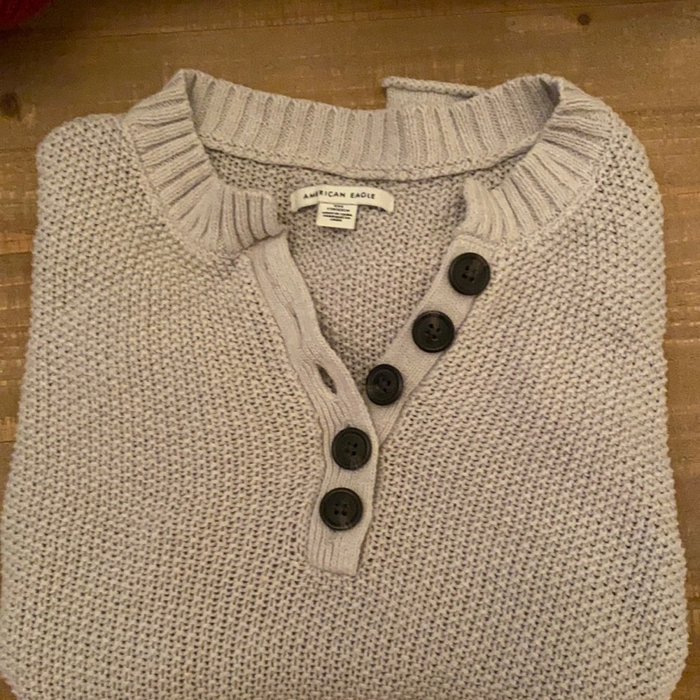 american eagle button sweater